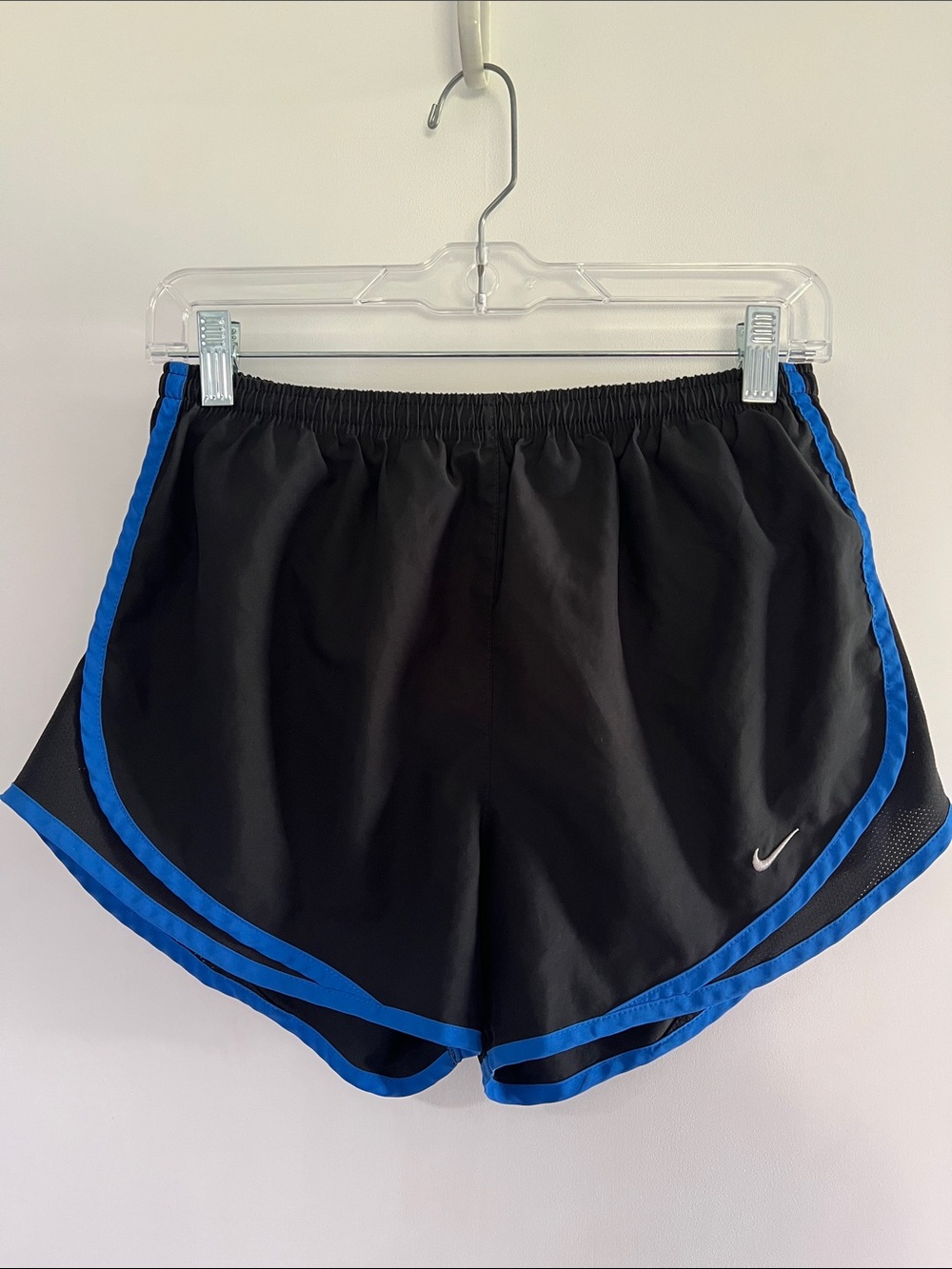 Nike Black Athletic Shorts with Royal Blue Trim - Women's